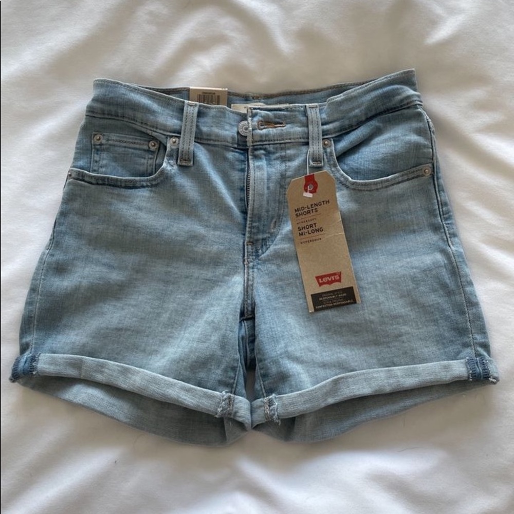 Levi’s mid length denim shorts
